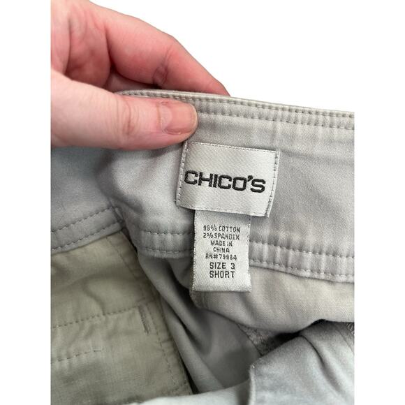 Chicos Womens Gray Chino Pants Chicos Size 3 Short / Size 16 Short - Picture 5 of 5